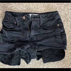 Black mini shorts